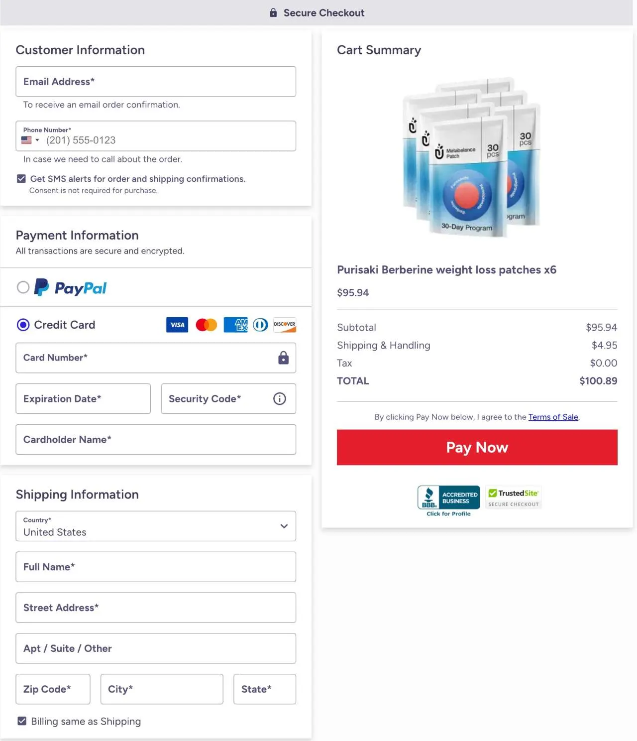 purisaki-berberine-order-page